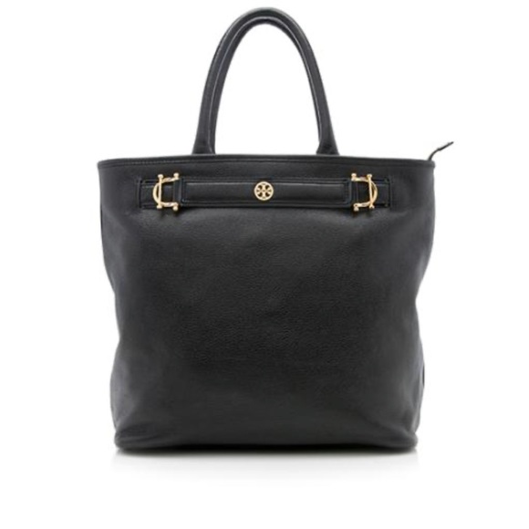 Tory Burch Pebble Leather Jayden Tote - Black - Picture 15 of 15